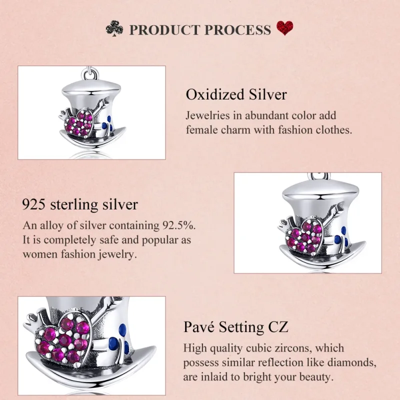 (imagine pentru) Talisman pandantiv Tip Pandora cu Pălărie magică din argint - SCC1441 - Vizualizare 8