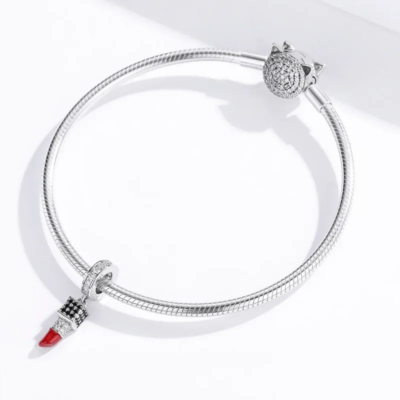 (imagine pentru) Talisman pandantiv Tip Pandora cu Ruj din argint - SCC1392 - Vizualizare 3