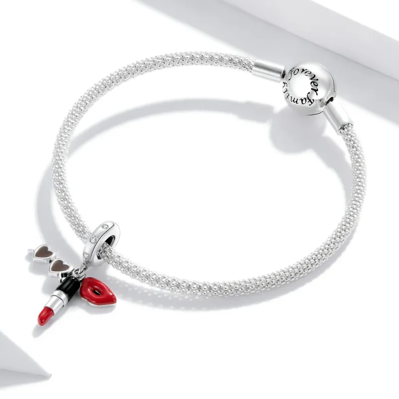 (imagine pentru) Talisman pandantiv Tip Pandora cu Ruj și ochelari de soare din argint - BSC346 - Vizualizare 2