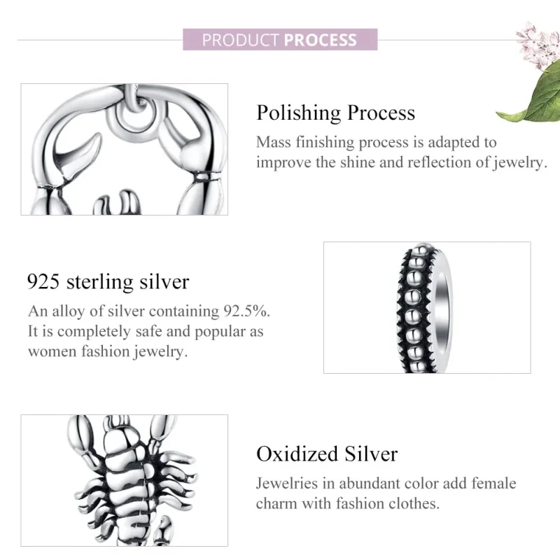 (imagine pentru) Talisman pandantiv Tip Pandora cu Scorpionul din argint - SCC1329 - Vizualizare 8