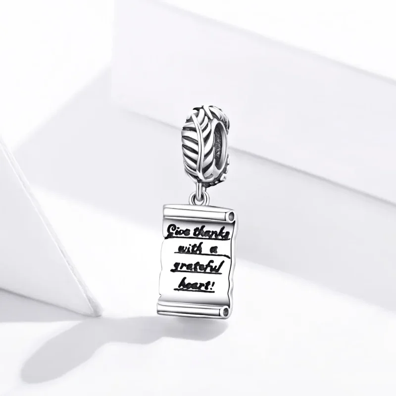(imagine pentru) Talisman pandantiv Tip Pandora cu Scrisoare scrisă de mână din argint - SCC1605 - Vizualizare 2