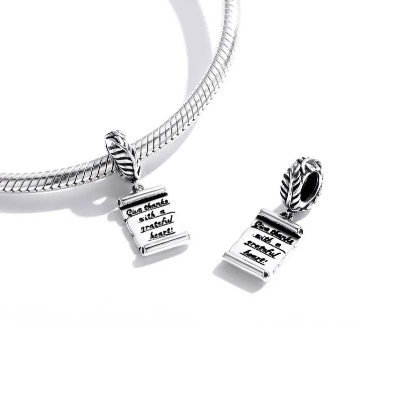 (imagine pentru) Talisman pandantiv Tip Pandora cu Scrisoare scrisă de mână din argint - SCC1605 - Vizualizare 4