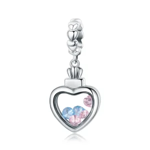 (imagine pentru) Talisman pandantiv Tip Pandora cu Sticla de memorie din argint - SCC588