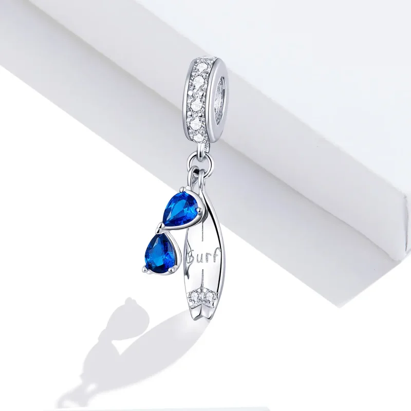 (imagine pentru) Talisman pandantiv Tip Pandora cu Surf fericit din argint - BSC263 - Vizualizare 2