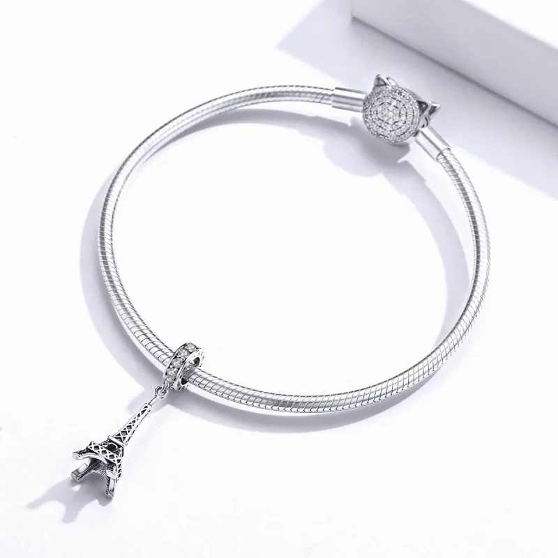 (imagine pentru) Talisman pandantiv Tip Pandora cu Turnul Eiffel din Paris din argint - BSC154 - Vizualizare 3
