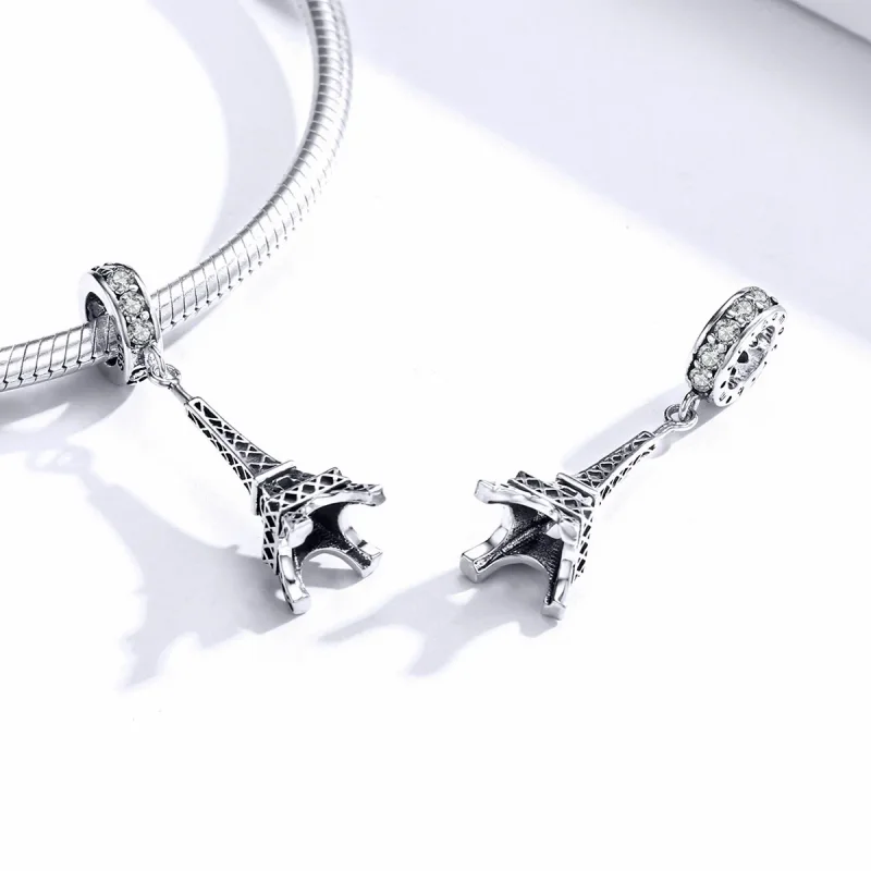 (imagine pentru) Talisman pandantiv Tip Pandora cu Turnul Eiffel din Paris din argint - BSC154 - Vizualizare 4