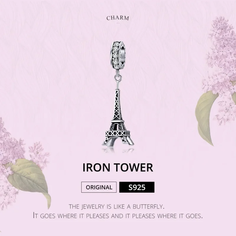 (imagine pentru) Talisman pandantiv Tip Pandora cu Turnul Eiffel din Paris din argint - BSC154 - Vizualizare 6