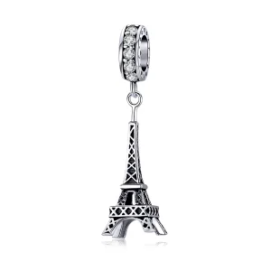 (imagine pentru) Talisman pandantiv Tip Pandora cu Turnul Eiffel din Paris din argint - BSC154
