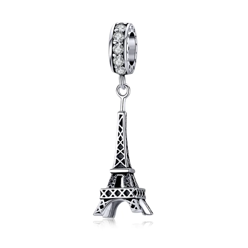 (imagine pentru) Talisman pandantiv Tip Pandora cu Turnul Eiffel din Paris din argint - BSC154