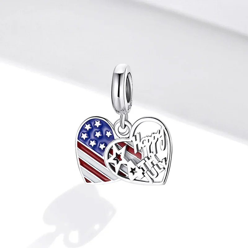 (imagine pentru) Talisman pandantiv Tip Pandora cu Ziua Independenței Americane din argint - SCC1 - Vizualizare 2