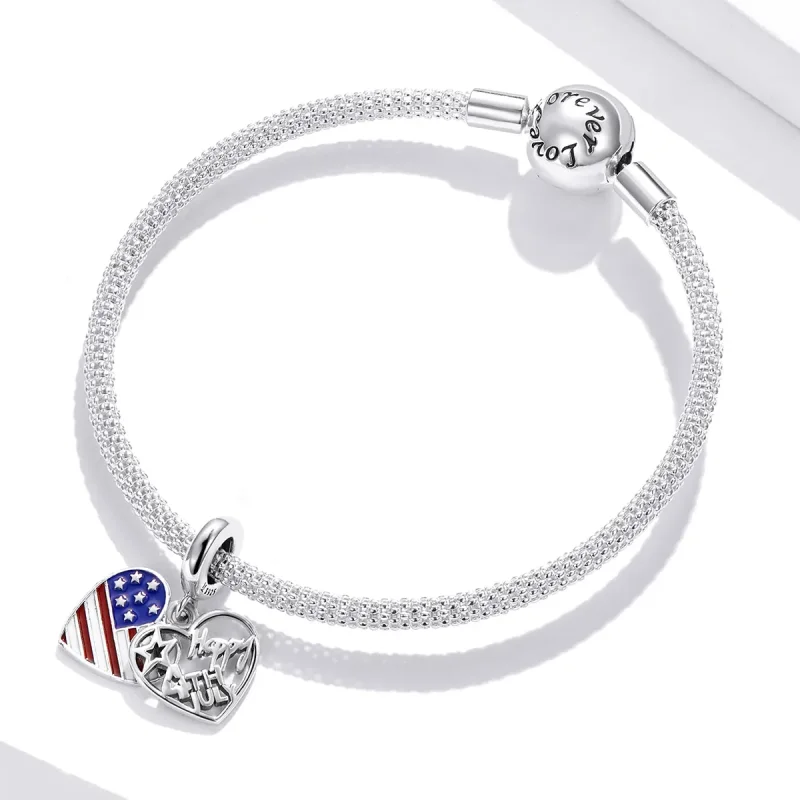 (imagine pentru) Talisman pandantiv Tip Pandora cu Ziua Independenței Americane din argint - SCC1 - Vizualizare 3