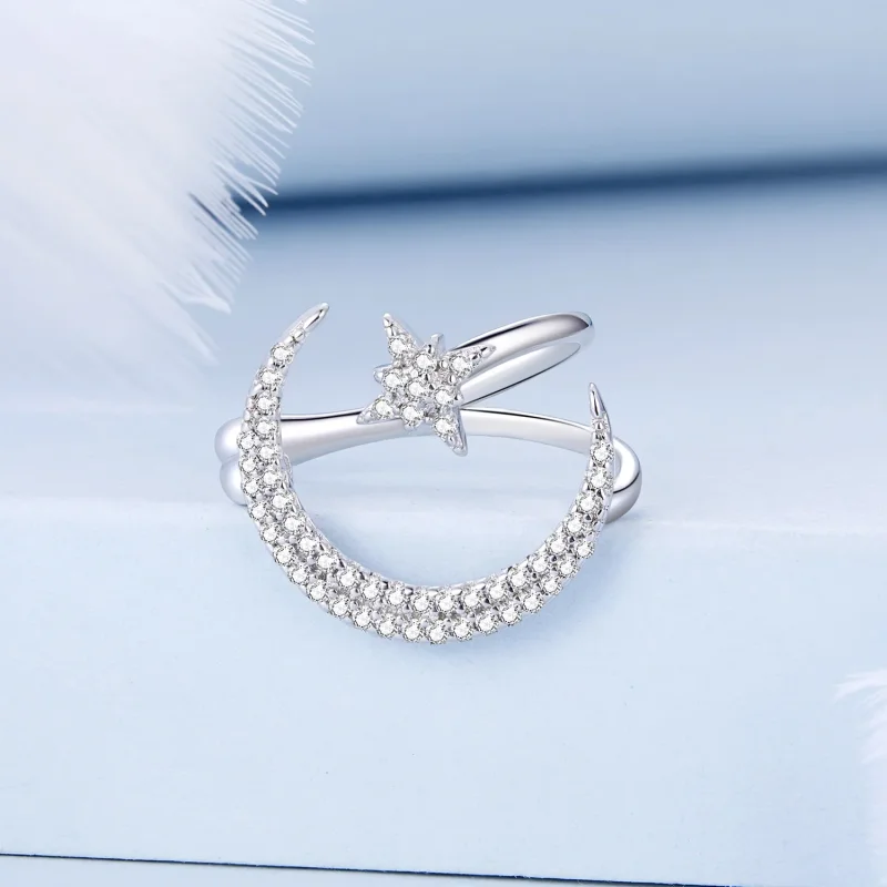 (imagine pentru) Pandora Style Moon and Stars - Căpşună pentru ureche - BSE701 - Vizualizare 2
