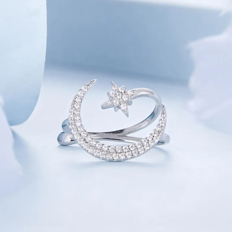 (imagine pentru) Pandora Style Moon and Stars - Căpşună pentru ureche - BSE701 - Vizualizare 3