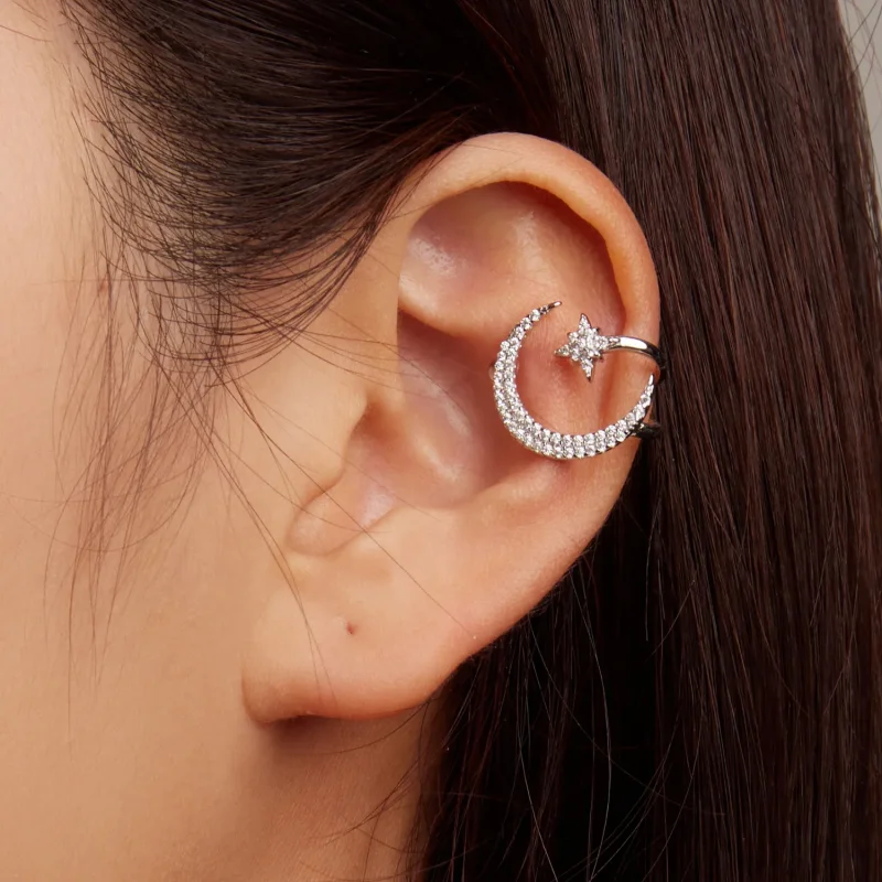 (imagine pentru) Pandora Style Moon and Stars - Căpşună pentru ureche - BSE701 - Vizualizare 5