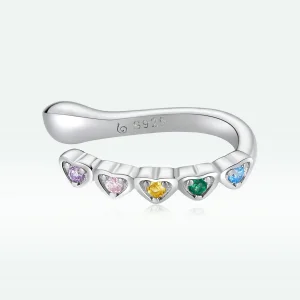 (imagine pentru) Pandora Style Rainbow Heart Ear clip - BSE573