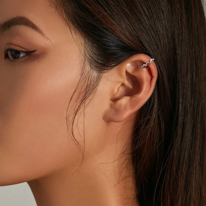 (imagine pentru) Pandora Style Simple Wave Ear clip - SCE1313 - Vizualizare 6