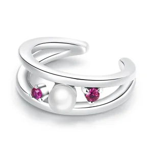 (imagine pentru) Stil Pandora Exquisite Shell Pearl Brățară dublă pentru ureche - SCE1431