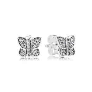 (imagine pentru) Cercei cu fluturi, din argint 925 cu zirconiu cubic - 290571CZ -