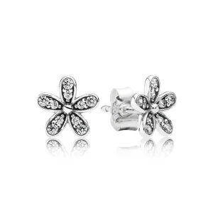 (imagine pentru) Cercei cu margarete, din argint 925 cu zirconiu cubic - 290570CZ