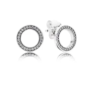 (imagine pentru) Cercei de tip stud, din argint 925, cu zirconiu cubic transparen