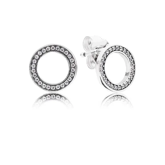 (imagine pentru) Cercei de tip stud, din argint 925, cu zirconiu cubic transparen