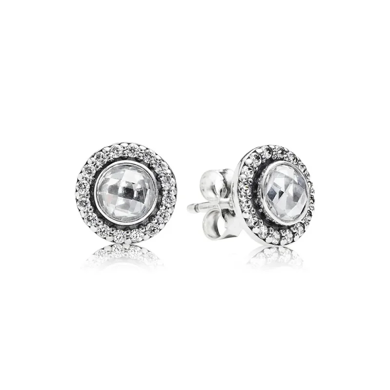 (imagine pentru) Cercei din argint 925 cu zirconiu cubic roz şi transparent - 290