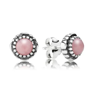 (imagine pentru) Cercei din argint cu piatra lunii octombrie - opal roz - 290543P