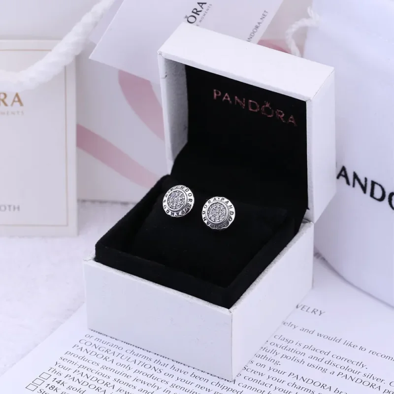 (imagine pentru) Cercei din argint şi zirconiu cubic, cu semnătura PANDORA - 2905 - Vizualizare 2