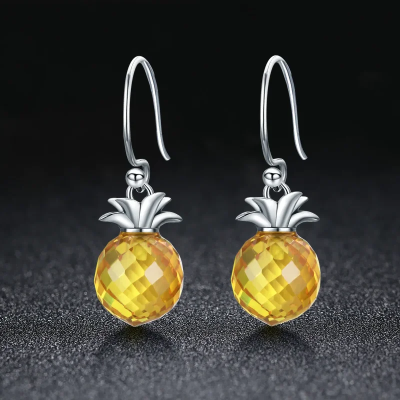 (imagine pentru) Cercei lungi Tip Pandora cu Ananas proaspăt din argint - SCE265 - Vizualizare 3