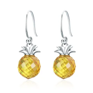 (imagine pentru) Cercei lungi Tip Pandora cu Ananas proaspăt din argint - SCE265