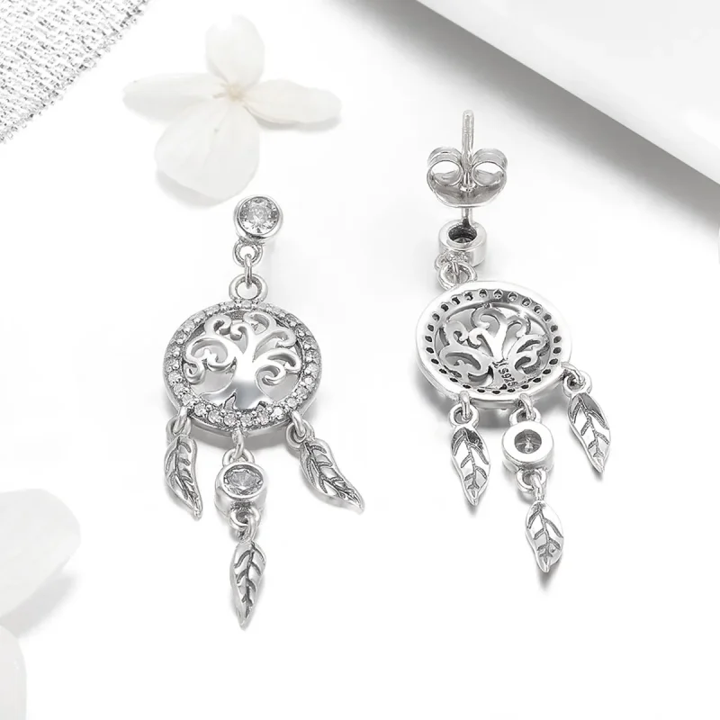 (imagine pentru) Cercei lungi Tip Pandora cu Arborele vieții & Dream Catcher din argint - SCE457 - Vizualizare 4