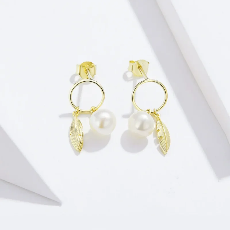 (imagine pentru) Cercei lungi Tip Pandora cu Așteptare placat cu aur de 14 k - SCE671 - Vizualizare 4