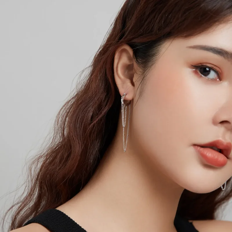 (imagine pentru) Cercei lungi Tip Pandora cu Ciucure din argint - SCE1115 - Vizualizare 7