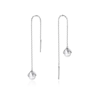 (imagine pentru) Cercei lungi Tip Pandora cu Firul Flori pure din argint - BSE373