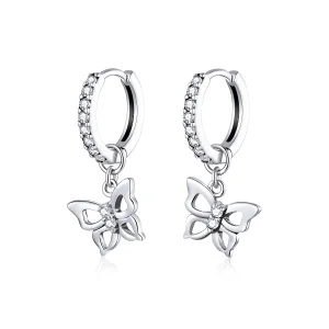 (imagine pentru) Cercei lungi Tip Pandora cu Fluture din argint - SCE833