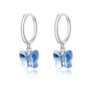 (imagine pentru) Cercei lungi Tip Pandora cu Fluture din argint - SCE959