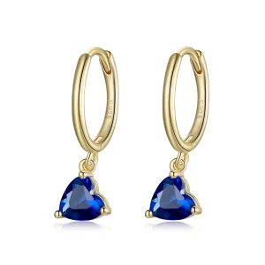 (imagine pentru) Cercei lungi Tip Pandora cu Inimi placat cu aur de 14 k - SCE1019-BU