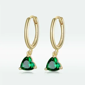 (imagine pentru) Cercei lungi Tip Pandora cu Inimi placat cu aur de 14 k - SCE1019-CN