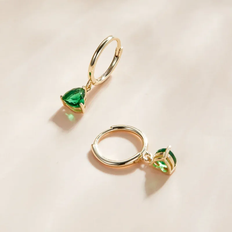 (imagine pentru) Cercei lungi Tip Pandora cu Inimi placat cu aur de 14 k - SCE1019-GN - Vizualizare 2