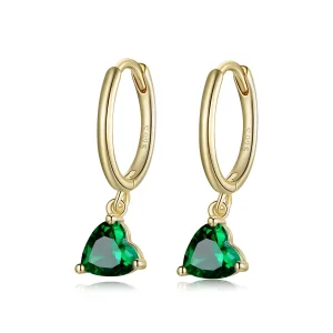 (imagine pentru) Cercei lungi Tip Pandora cu Inimi placat cu aur de 14 k - SCE1019-GN