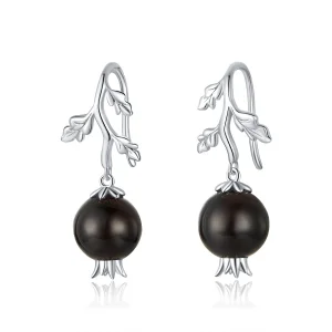 (imagine pentru) Cercei lungi Tip Pandora cu Misterios granat din argint - BSE395