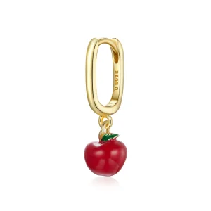 (imagine pentru) Cercei lungi Tip Pandora cu măr placat cu aur de 14 k - SCE1079