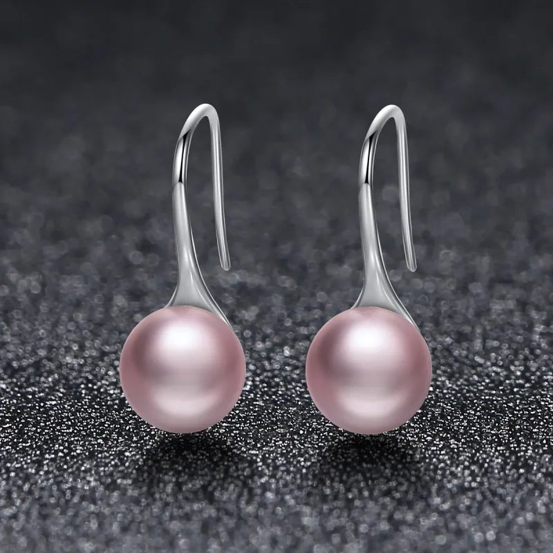 (imagine pentru) Cercei lungi Tip Pandora cu Perla roz din argint - SCE145 - Vizualizare 3