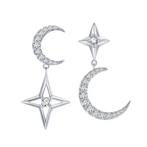 (imagine pentru) Cercei lungi Tip Pandora cu Starlight Moon Sky din argint - BSE050