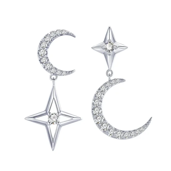 (imagine pentru) Cercei lungi Tip Pandora cu Starlight Moon Sky din argint - BSE050