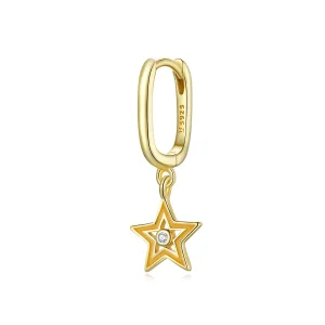 (imagine pentru) Cercei lungi Tip Pandora cu Stea stralucitoare placat cu aur de 14 k - SCE1077-OG