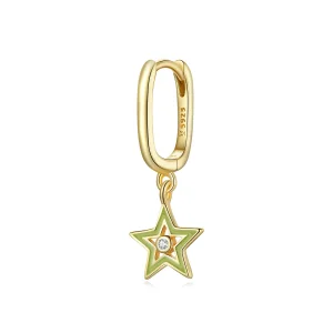 (imagine pentru) Cercei lungi Tip Pandora cu Stea stralucitoare placat cu aur de 14 k - SCE1077-YE