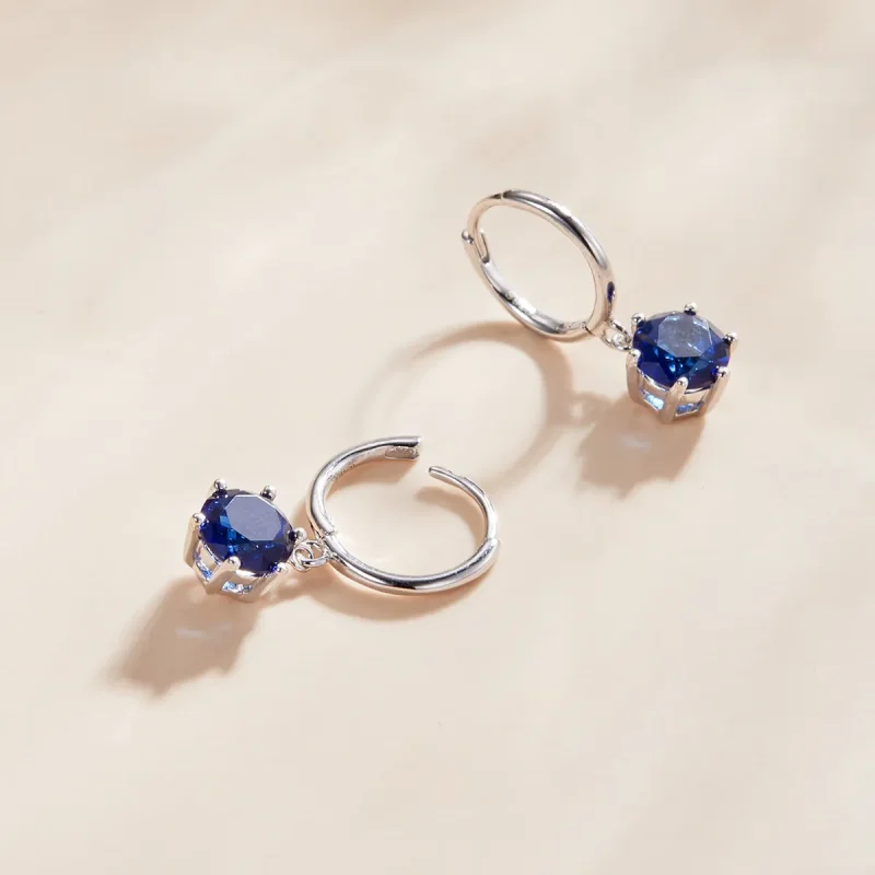 (imagine pentru) Cercei lungi Tip Pandora cu Zirconiu cubic din argint - SCE1020-BU - Vizualizare 2