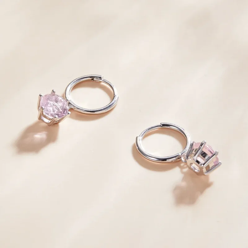 (imagine pentru) Cercei lungi Tip Pandora cu Zirconiu cubic din argint - SCE1020-PK - Vizualizare 2