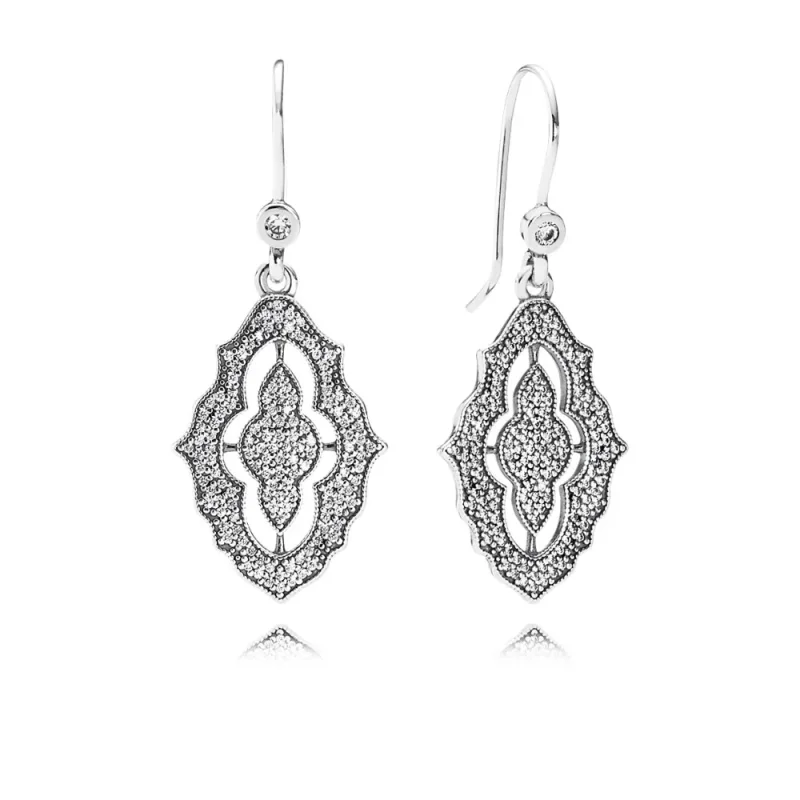 (imagine pentru) Cercei pandantiv din argint cu zirconiu cubic - 290563CZ - Cerce